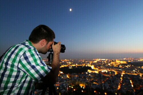 Lykavittos Hill Athens sunset night